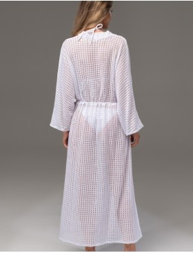 Длинный пляжный халат Mia-Amore SEYCHELLES 5387 белый, Цвет: белый, Размеры: 2XL/3XL, изображение 2