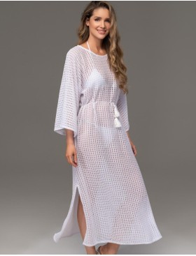 Платье пляжное из хлопковой сетки Mia-Amore SEYCHELLES 5389 белый, Цвет: белый, Размеры: L/XL, изображение 3