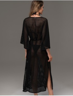 Платье пляжное из хлопковой сетки Mia-Amore SEYCHELLES 5389 черный, Цвет: черный, Размеры: 2XL/3XL, изображение 2