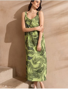 Длинный сарафан из хлопка Mia-Amore TENERIFE 5220 зеленый, Цвет: зеленый, Размеры: M, изображение 4