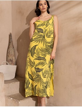 Длинный сарафан из хлопка Mia-Amore TENERIFE 5220 желтый, Цвет: желтый, Размеры: 2XL, изображение 4