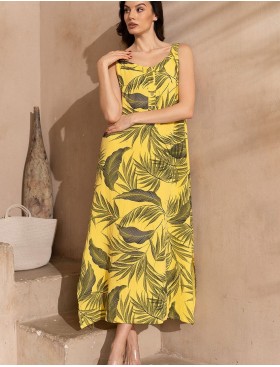 Длинный сарафан из хлопка Mia-Amore TENERIFE 5220 желтый, Цвет: желтый, Размеры: 2XL