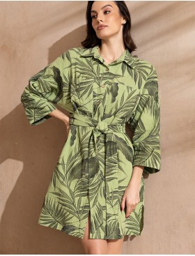 Хлопковая удлиненная рубашка Mia-Amore TENERIFE 5227 зеленый, Цвет: зеленый, Размеры: S/M