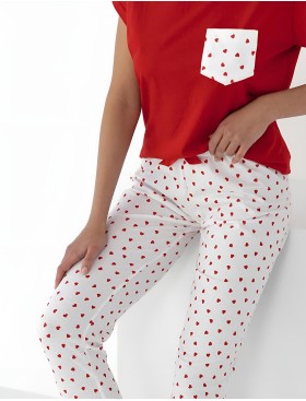 Хлопковая пижама с брюками Sensis ADELAIDE, Цвет: красный, Размеры: L, изображение 3