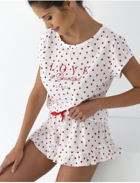 Хлопковая пижама с шортами Sensis JUSTINE, Цвет: белый, Размеры: L, изображение 3