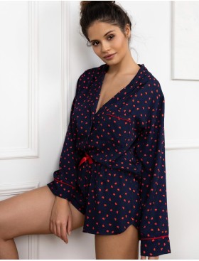Пижама с шортами из вискозы Sensis MAISIE, Цвет: темно-синий, Размеры: L, изображение 2