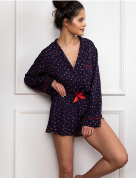 Пижама с шортами из вискозы Sensis MAISIE, Цвет: темно-синий, Размеры: L, изображение 3