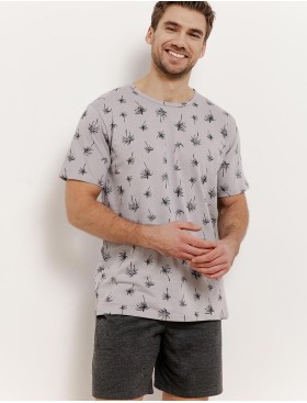 Пижама мужская с шортами Taro 3391 ARCHIE, Цвет: светло-серый/черный, Размеры: L