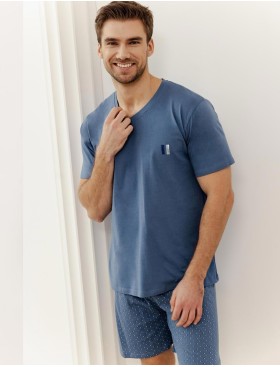 Пижама мужская с шортами Taro 3397/3398/3399 HENRY, Цвет: джинс, Размеры: 4XL, изображение 2