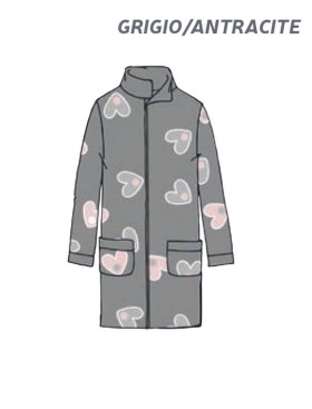 Флисовый халат на молнии Infiore MLK671456 grigio/antracite, Цвет: grigio/antracite (серый/антарцит), Размеры: M, изображение 2