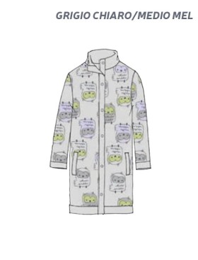 Флисовый халат на пуговицах Infiore NGT671459 grigio chiaro/medio mel, Цвет: grigio chiaro/medio mel (серый), Размеры: M, изображение 2