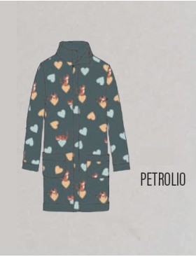 Флисовый халат на молнии Infiore RME671467 petrolio, Цвет: petrolio (сине-зеленый), Размеры: M, изображение 2