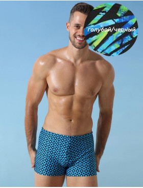 Мужские плавки боксеры Jolidon B11I / BL11I голубой/черный, Цвет: NI5_голубой/черный, Размеры: L, изображение 2