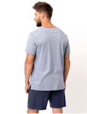 Пижама мужская из хлопка Key MNS 628, Цвет: темно-синий/серо-гол, Размеры: M, изображение 3