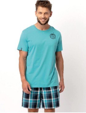 Пижама мужская с шортами Key MNS 630, Цвет: бирюзовый, Размеры: XL, изображение 2