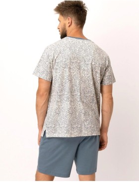 Пижама мужская с шортами Key MNS 748, Цвет: светло-серый/серо-го, Размеры: L, изображение 3