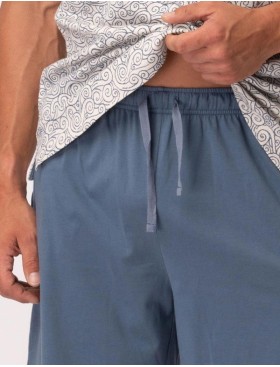 Пижама мужская с шортами Key MNS 748, Цвет: светло-серый/серо-го, Размеры: L, изображение 4