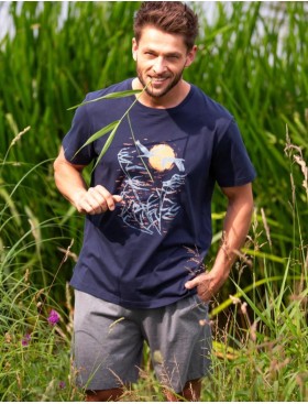 Пижама мужская с шортами Key MNS 749, Цвет: темно-синий/серый, Размеры: M