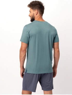 Пижама мужская из бамбука Key MNS 750, Цвет: серо-зеленый/джинс, Размеры: XL, изображение 3