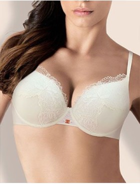 Бюстгальтер тонкий поролон Lormar SATEN NUVOLA panna, Цвет: panna (молочный), Размеры: 75D