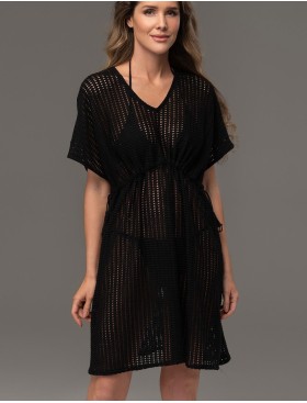 Ажурная туника для пляжа Mia-Amore SEYCHELLES 5384 черный, Цвет: черный, Размеры: S/M