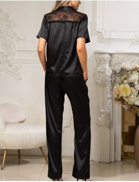 Атласный брючный комплект Mia-Amore ADALIN 7558, Цвет: черный, Размеры: 3XL, изображение 3