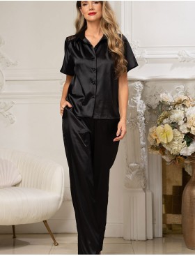 Атласный брючный комплект Mia-Amore ADALIN 7558, Цвет: черный, Размеры: 3XL, изображение 4