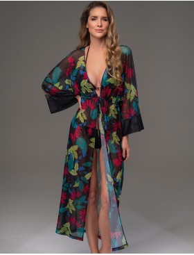 Длинный пляжный халат Mia-Amore CALIPSO 2273, Цвет: черный, Размеры: 2XL/3XL, изображение 3