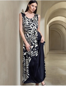 Длинный сарафан из смесового шёлка Mia-Amore MALENA 4140, Цвет: черный, Размеры: S, изображение 3