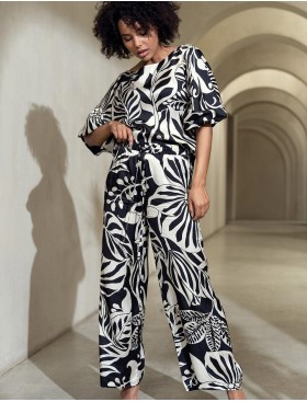 Комплект из принтованного шёлка Mia-Amore MALENA 4146, Цвет: черный, Размеры: M, изображение 3