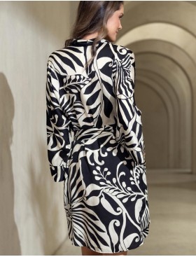 Домашняя рубашка-халат Mia-Amore MALENA 4147, Цвет: черный, Размеры: 3XL, изображение 2