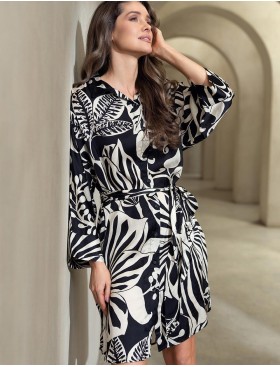 Домашняя рубашка-халат Mia-Amore MALENA 4147, Цвет: черный, Размеры: 3XL, изображение 3