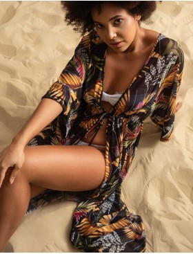 Распашная длинная туника Mia-Amore NUBIA 2225, Цвет: черный, Размеры: 2XL/3XL, изображение 4