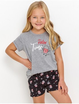 Пижама для девочек с шортами Taro 2894/2895/2896 RELAX, Цвет: серый/черный, Размеры: 110