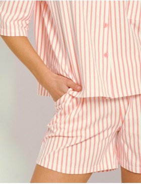 Полосатая пижама с шортами Taro 3321 CHELSEA, Цвет: персиковый, Размеры: S, изображение 4