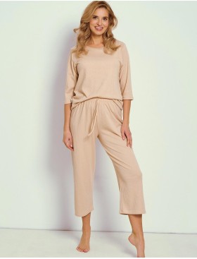 Пижама из фактурного хлопка Taro 3347 PAIGE, Цвет: бежевый, Размеры: M, изображение 2