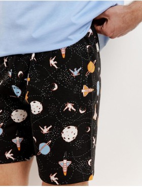 Пижама мужская с шортами Taro 3393 SPENCER, Цвет: голубой/черный, Размеры: L, изображение 3