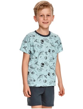 Пижама детская из хлопка Taro 390/391 MAX голубой/серый, Цвет: голубой/серый, Размеры: 116