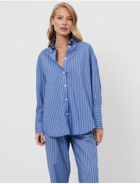 Полосатая пижама со штанами Aruelle LAVINIA SET, Цвет: синий, Размеры: L, изображение 6