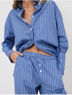 Полосатая пижама со штанами Aruelle LAVINIA SET, Цвет: синий, Размеры: L, изображение 5