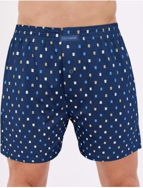 Свободные трусы шорты Cornette 002/008-19 COMFORT темно-синий/белый, Цвет: темно-синий/белый, Размеры: XL