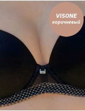 Комплект Leilieve TETE-A-TETE балконет+слипы M8423 visone, Цвет: visone (коричневый), Размеры: 90C, изображение 3