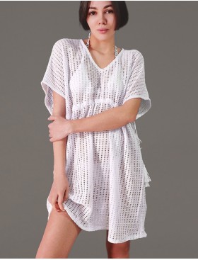 Ажурная туника для пляжа Mia-Amore SEYCHELLES 5384 белый, Цвет: белый, Размеры: S/M