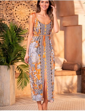 Летний сарафан Mia-Amore MADAGASCAR 1790, Цвет: оранжевый, Размеры: S