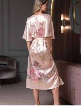 Длинная шёлковая туника Mia-Amore ADAGIO 4507, Цвет: жемчужный, Размеры: 4XL/5XL, изображение 2