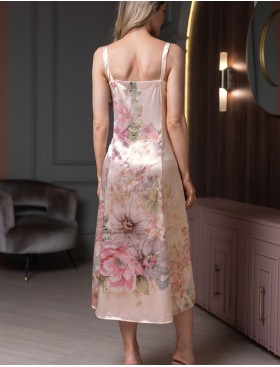 Длинная шёлковая сорочка Mia-Amore ADAGIO 4508, Цвет: жемчужный, Размеры: 4XL, изображение 2