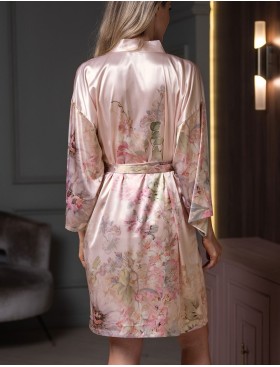 Короткий шелковый халат Mia-Amore ADAGIO 4533, Цвет: жемчужный, Размеры: L/XL, изображение 2