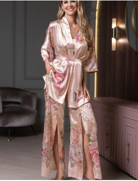 Шёлковый комплект тройка Mia-Amore ADAGIO 4535, Цвет: жемчужный, Размеры: 2XL