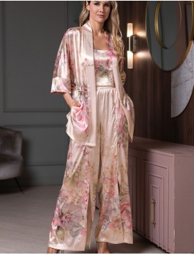 Шёлковый комплект тройка Mia-Amore ADAGIO 4535, Цвет: жемчужный, Размеры: 2XL, изображение 4