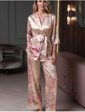 Шёлковая пижама Mia-Amore ADAGIO 4536, Цвет: жемчужный, Размеры: 2XL